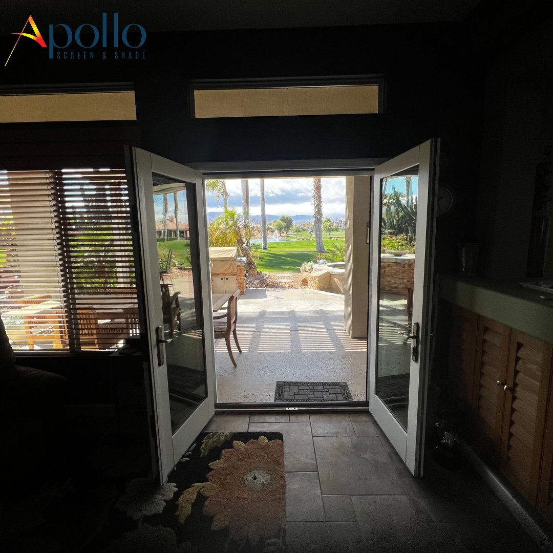 Palm Breeze White Retractable Screen Inside View.